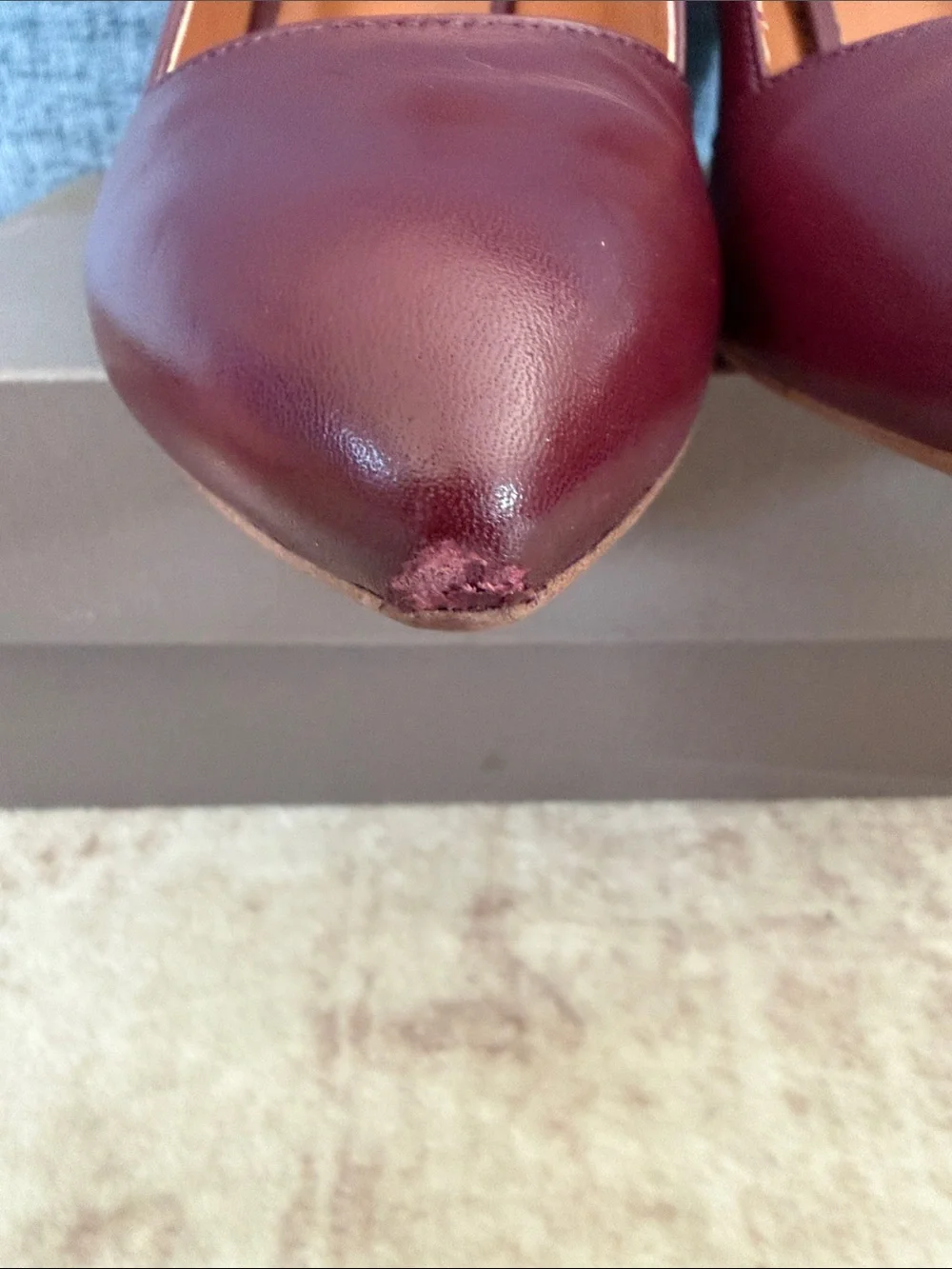 Franco Sarto Frankie Wine Leather Wedge Pumps